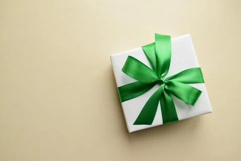 Minimalistic background with a gift Stock Photos