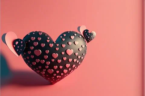 Minimalistic background, mock up, hearts on image, valentine's day themed Illustrazione stock