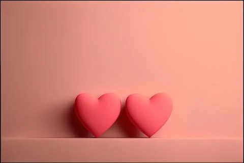 Minimalistic background, mock up, hearts on image, valentine's day themed Illustrazione stock