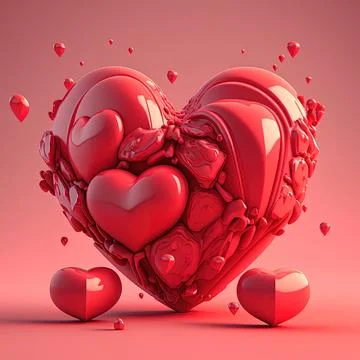 Minimalistic background, mock up, hearts on image, valentine's day themed Illustrazione stock