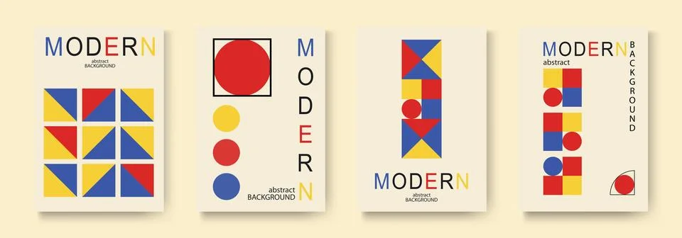 Minimalistic backgrounds. Vector geometric abstract illustration set card Stock Illustration