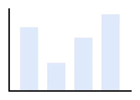 A minimalistic bar chart with four vertical bars of different heights in ligh Stock Illustration