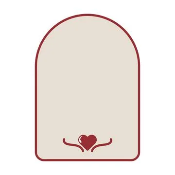 Minimalistic basic simple arch frame with heart. Vintage template Stock Illustration