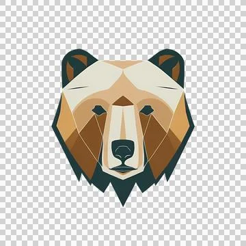 Minimalistic bear illystration logo design Stock Illustration