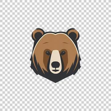 Minimalistic bear illystration logo design Stock Illustration