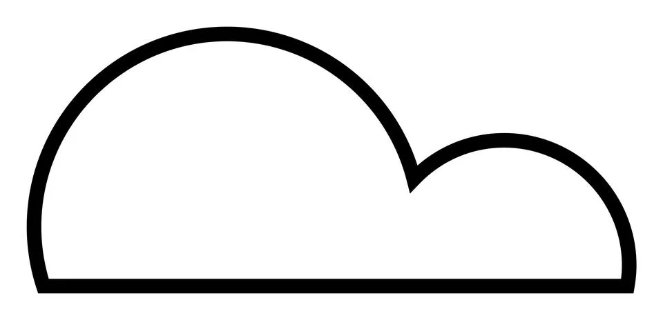 Minimalistic Black and White Cloud Silhouette, Simplistic and Modern Design.. Stock Illustration