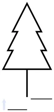 Minimalistic Black and White Pine Tree Outline with Geometric Style Elements Illustrazione stock