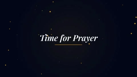 Minimalistic black screen with glowing golden text: Time for Prayer spiritu.. Stock Footage 337577700