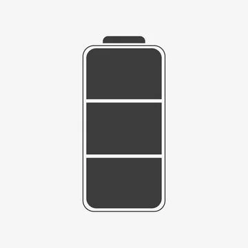 Minimalistic black vector icon of the full battery Stock Illustration