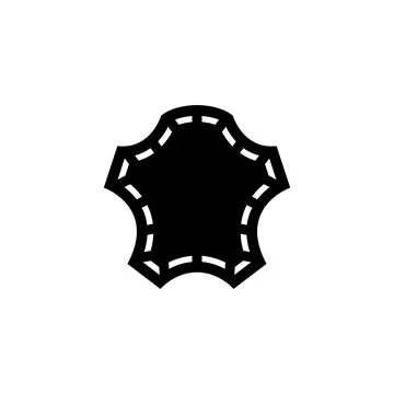 Minimalistic black vector icon representing a leather label, perfect for br.. Stock Illustration