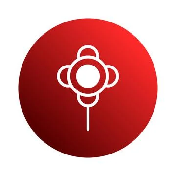Minimalistic blossom in red circle showcasing simple elegance and creative .. Illustrazione stock