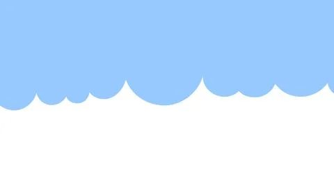 Minimalistic Blue and White Cloud Border Illustration Abstract Sky Design f.. Stock Illustration