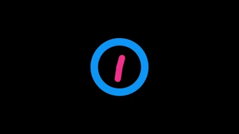 Minimalistic Blue Clock Icon Symbolizing Time and Efficiency in Digital Desig 動画素材 341917736