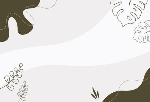 Minimalistic Botanical Abstract Background With Neutral Colors and Organic S Stock Illustration