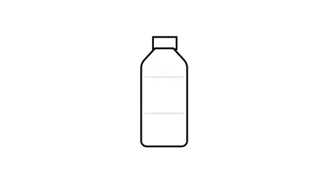 Minimalistic bottle icon, representing water, beverages, and sustainability in Stock Footage 304965752