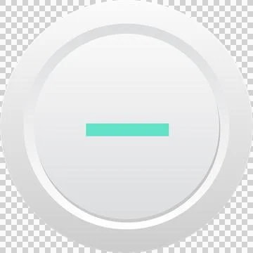 A minimalistic button icon featuring a horizontal bar on a round, white and.. Stock Illustration