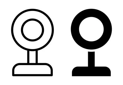 Minimalistic Camera Icon Design in Black and White for Modern Aesthetics Stock Illustration