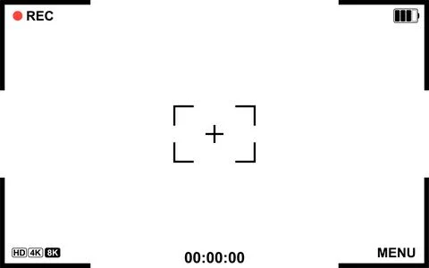 Minimalistic camera viewfinder interface designed for video recording overlay Stock Illustration