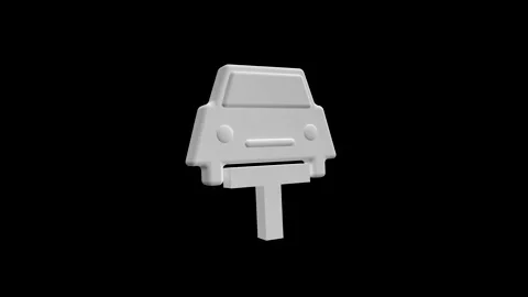 Minimalistic Car Icon with Black Background Display Edged Simple Design Видео 341921433