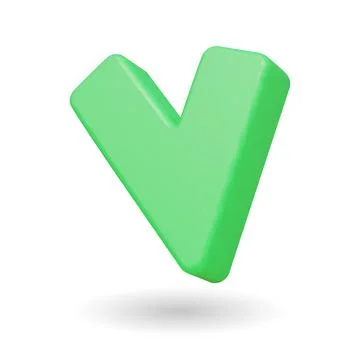 Minimalistic check mark 3d icon. Vector illustration. Interface button isolated 스톡 일러스트