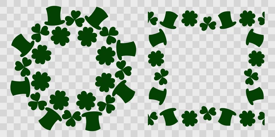 Minimalistic Circle and square Frames Copy space Template made of leprechaun Stock Illustration