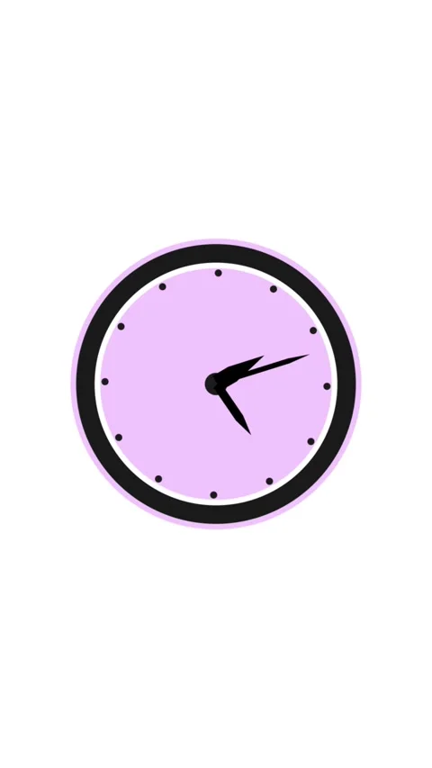 Minimalistic clock with black hands and hour marks moving clockwise on a li.. Vídeo Stock 329595314