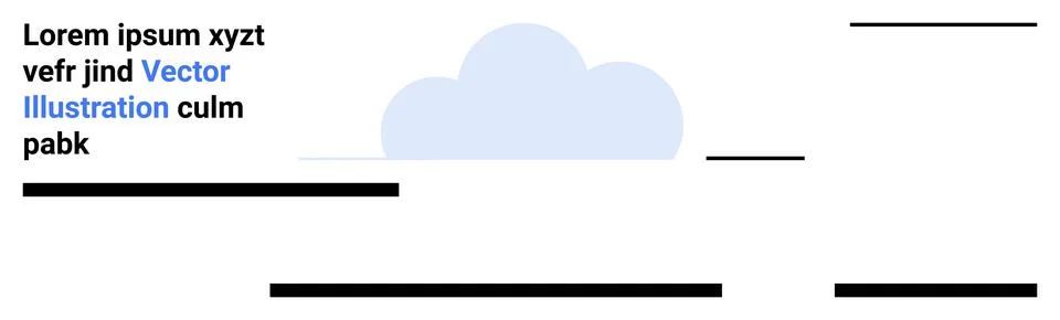 Minimalistic Cloud Design with Text and Lines for Modern Web Interfaces Illustrazione stock
