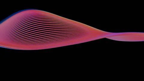 Minimalistic Colorful Wave Pattern on Black Background Illustrazione stock