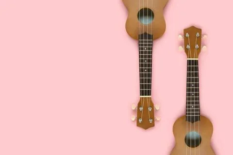 Minimalistic composition made of ukulele guitars. Stock Photos