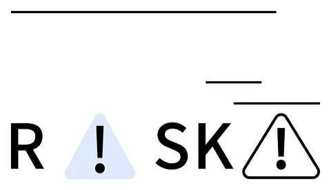 Minimalistic Concept of Risk with Exclamation Points in Triangular Warning .. Stock Illustration