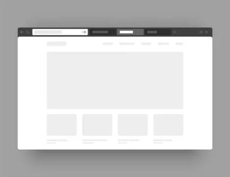 Minimalistic concept of web browser. Wireframes screens. Stock Illustration