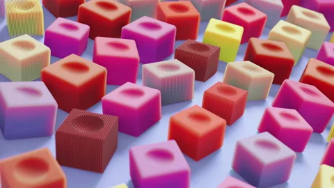 Minimalistic Conceptual Abstract 3D render animation Stock Footage 169644814