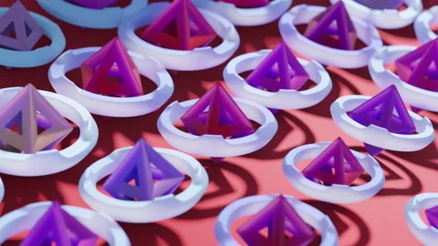 Minimalistic Conceptual Abstract 3D render animation Stock Footage 169704446