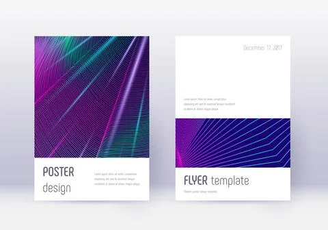 Minimalistic cover design template set. Neon abstr イラスト素材