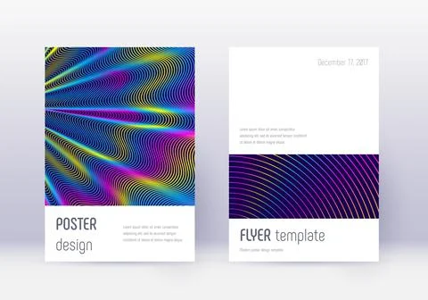 Minimalistic cover design template set. Rainbow ab Stock Illustration