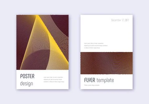 Minimalistic cover design template set. Gold abstr Stock Illustration