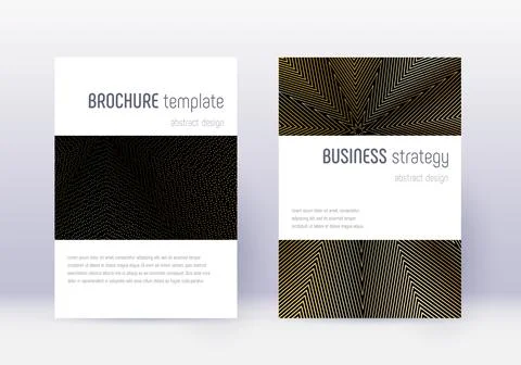 Minimalistic cover design template set. Gold abstr Stock Illustration