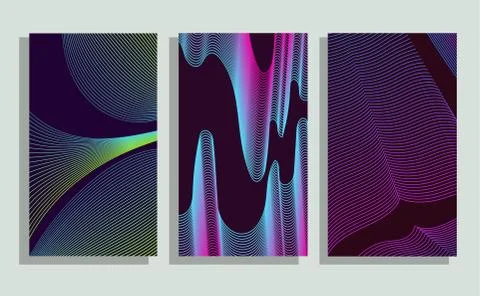 Minimalistic covers. Halftone gradients. Stock Illustration