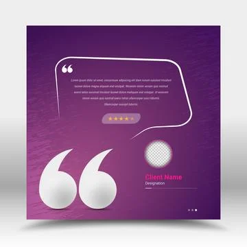 Minimalistic customer feedback and quotation presentation social media test.. 스톡 일러스트