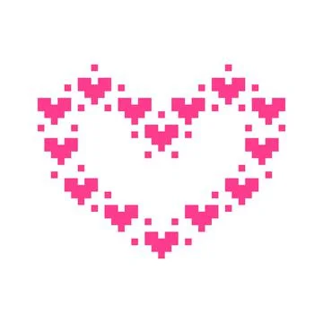 Minimalistic cute heart shape made of hearts	 Stock-Illustration
