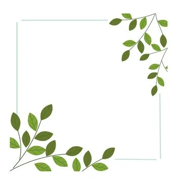 Minimalistic decorative background with willow branches.Vector frame. Stock Illustration