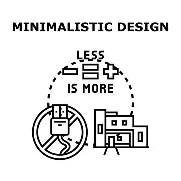 Minimalistic design concept less is more Stock Illustration
