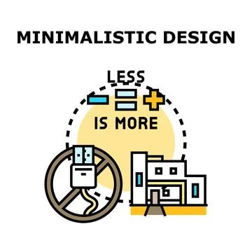 Minimalistic design concept less is more Stock Illustration
