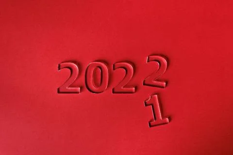 Minimalistic design concept for the shift from 2021 to 2022. Top view. Stock Photos