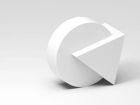 A minimalistic design featuring a geometric object, 3d art Stock Illustration