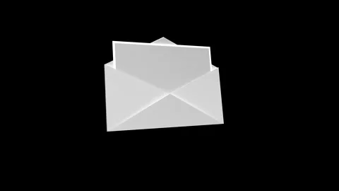 Minimalistic Design of a White Envelope Against Black Background, Symbolizi.. Video stock 341921685