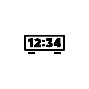 Minimalistic digital clock icon displaying 12-34. Ideal for applications in.. Stock Illustration