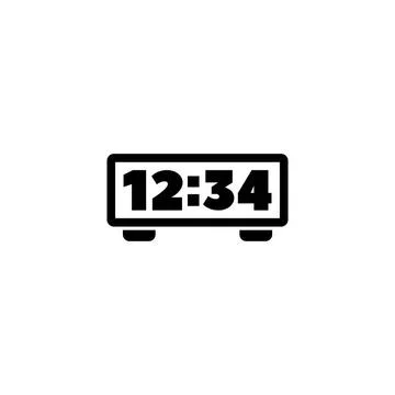 Minimalistic digital clock icon displaying 12-34. Ideal for applications i... Stock Photos