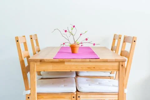 Minimalistic dinning table. Stock Photos
