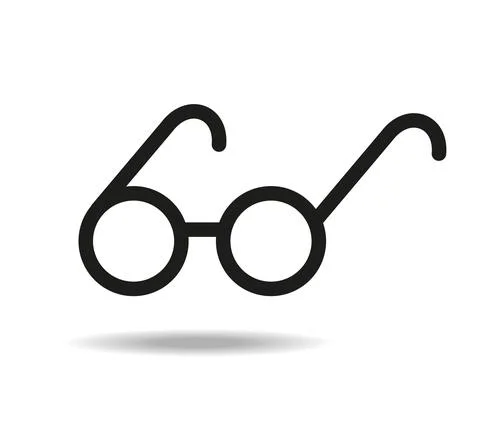 Minimalistic drawing of glasses. Science wisdom knowledge. Stock Illustration